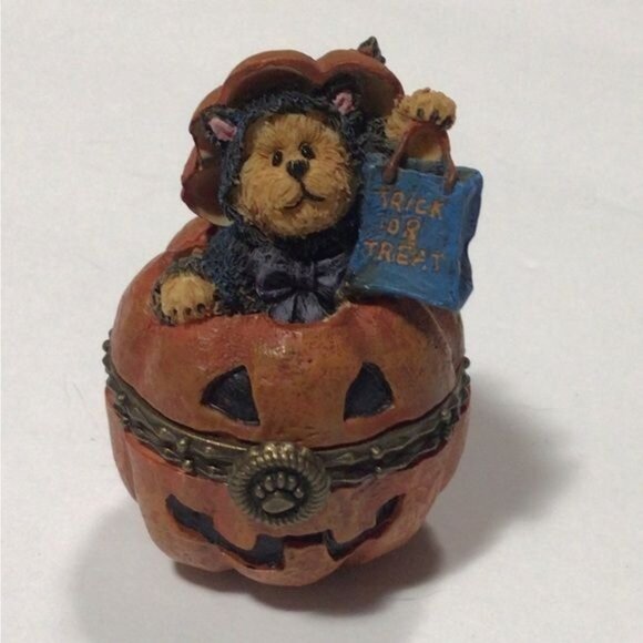 Boyds Treasure Boxes: Whisker's Jack--Lantern w/ Boo Mcnibble Style#392174 - Picture 5 of 11